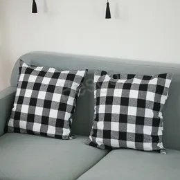 Christmas Decoration Sofa Pillow Case Lattice Pillow Cover Car Lumbar Pillowcases Bedroom Bed Decor Supplies Pillowcase BH6852 WLY