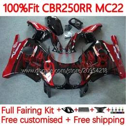 Einspritzkörper für HONDA CBR 250RR 250 RR CC CBR250RR 90 91 92 93 94 95 96 97 98 99 128No.23 250CC MC22 CBR250 RR 1990 1991 1992 1995 1996 1997 1998 1999 Verkleidung mit roten Flammen