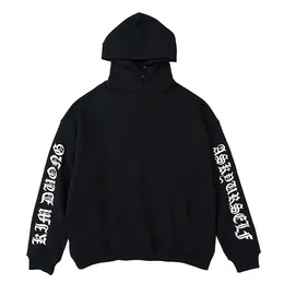 Moletons pretos Hoodies de grandes dimensões homens mulheres pulôver letras