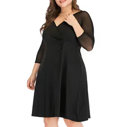 Платья большего размера крупное платье черное вуал.