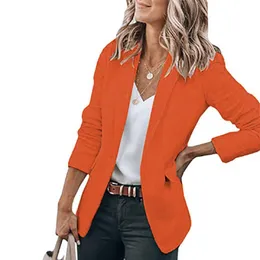 Kvinnors kostymer Blazers XS-3XL Women Office bär långärmad fast färg Enkelt breasted casual blazer Suftvinnor