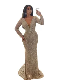 Sparking Sequined Mermaid Evening Dresses Islamic Dubai Kaftan Formal Gown Peplum Robe De Soiree 326 326