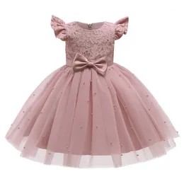 Mädchenkleider Kurzarm Puffy Princess Dress 2022 Sommer Piano Performance Kinder Lange High-End-Geburtstagsfeier Eleganz