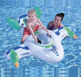 Inflatable Water game kids swim pool seat ring pvc air plane toy with water fun fight summer beach swimming tubes mattress chileren floats