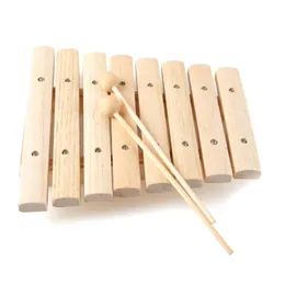Dzieci Naturalne drewno drewniane 8 ton ksylofonu perkusja zabawka muzyczna instrument dla dzieci muzyka rozwój 220706