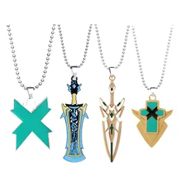 Pendant Necklaces Xenoblade Chronicles 2 Necklace MONADO Pyra Mythra Sword Metal Chain Choker Women Charm Gifts Jewelry CollaresPendant