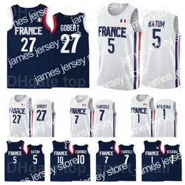 James Francia Pallacanestro 32 Victor Wembanyama Maglia Joel Embiid Rudy Gobert Nicolas Batum Guerschon Yabusele Frank Ntilikina Evan Fournier Vincent