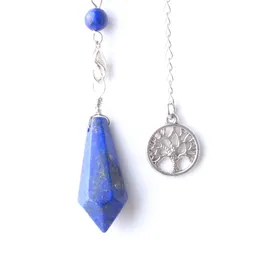 Natural Stone Cone Tree of Life Chain Spiritual Hexagon Pendant Quartz Crystal Chakra Pendulum för Dowsing Bo948