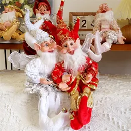 50 см эльф кукла игрушка рождественские кулонные украшения декор эльф висит на полке висит стоящие украшения Navidad новогодние подарки 220316