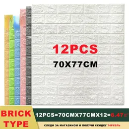 Wall Stickers 3D Brick Bedroom Decor Self-adhesive Panel Wallpaper For Living Room Kitchen TV Backdrop Nordic Home Decoration
