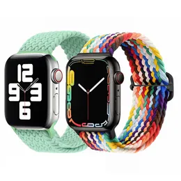 Apple Watch Band 44mm 40mm 38mm 42mm 40 44 mm kumaş naylon elastik bilezik için örgülü solo döngü kayışları Iwatch Serisi 3 4 5 SE 6 kayış