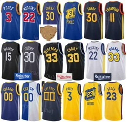 결승전 스크린 프린트 농구 Draymond Green Jersey 23 James Wiseman 33 Jonathan Kuminga 00 Andre Iguodala 9 Kevon Looney 5 Moses Moody 4 Navy Blue Yellow Black