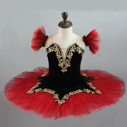 Bühnenkleidung Mädchen und Frauen Professionelle Ballettröcke Tutu Schwarz Rot Kinderrock Bauchtanzkostüme Gold DressStage