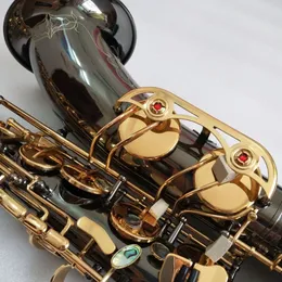 Black Gold Original 901 Struktur Modell BB Professional Tenor Saxofon Black Nickel Gold Material Mönster Sax Jazz Instrument