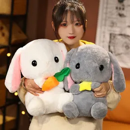 65 cm miękkie rozmyte długie pluszowe zabawki nadziewane posiedzenie bowknot królik lalki uroczy królik pluszowy dziewczyna dziewczyna prezent