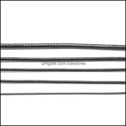 Fio de cordão 10m/lote Dia 0,5 mm 2mm preto algodão encerado rosca corda de cordão