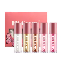 5pcs/set Pearlescent Lip Gloss Non Stick Cup Shimmer Plumping Lipgloss Makeup Lips Tint Cosmetic