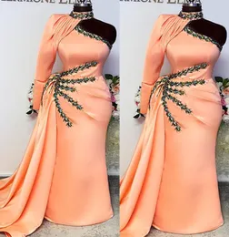 Plus Size Arabic Aso Ebi Mermaid Luxurious Sexy Prom Dresses Beaded Crystals Evening Formal Party Second Reception Birthday Engaegment Gowns Dress