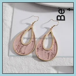 Charm Big Teardrop Frame Ispirato Pink Green White Painting Pu Leather Charms Orecchini Geometric Women Jewelry Drop Deliv Dhseller2010 Dhanj