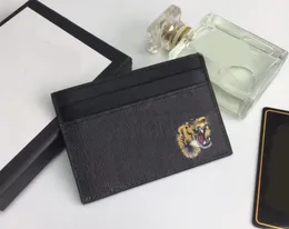 Portadores de cartão de crédito de moda por atacado Mini Mini Tiger Wallet de alta qualidade Designer de couro genuíno Pure Pure Card Cartter Wallets com caixa