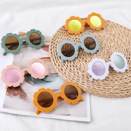 Vintage Cute Kids Girl Sunglasses Child Sun Glasses Round Flower Gafas Baby Children UV400 Sunglass Girls Boys fashion glasses 220705