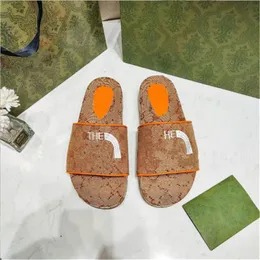 2022 New color womens platform sandals mid heel slippers fashion 55mm canvas slides size 35 - 45