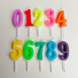Other Festive & Party Supplies Colorful Numbers 0-9 Paraffin Candles Cake Topper Baking Decorations Children Birthday Desserts Years Candles