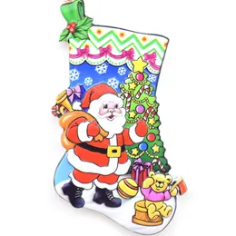 2022 Resina Decorações de Natal Ornamentos de árvores ao ar livre Papai Noel Socks DIY Pingents Party Favor