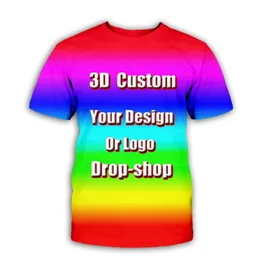 Prywatne zamówienie Kid S Top T Shirt 3D Designer DIY T -SHIRT MĘŻCZYZNA Kobiety P O Brand Boy Ubrania 220615