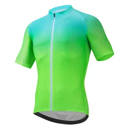 2024 Farbverlauf Grün Sommer Pro Radfahren Jersey Atmungsaktive Team Racing Sport Fahrrad Tops Herren Kurze Fahrrad Kleidung M36