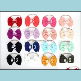 Accessori per capelli 16 colori carino fiocco grande fascia per capelli neonate bambino bambino fascia elastica annodata in nylon turbante avvolge la testa fiocco-nodo Dr Dhtct