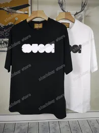 22SS homens homens designers t camisetas paris letra de tinta spray impressão algodão camiseta de manga curta de rua de rua xinxinbuy preto branco xs-l