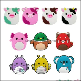 Shoe Parts Accessories Shoes Moq 50Pcs New Plush Toys Pattern clog Jibz 2D Soft Rubber Decoration Buckles Charms Trinkets Fit Kids Sandals