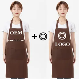 OEM Custom Design Black Unisex Waiter Cooking Restaurant med ficktryck Män och förkläden för Woman Factory Wholesale 220608
