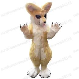 Halloween Fursuit Husky Fox Dog Mascot Costume de alta qualidade Caracteto Carnaval Unissex Adultos Tamanho da festa de aniversário Fenche