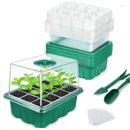 Titta på band SEED -brickor 10 Pack Propagator med ökade lock som växer förtjockar plantor Starter Justerbar Hele22