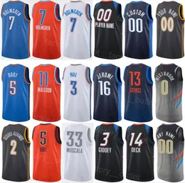 مان نساء الأطفال مسودة اختيار كرة السلة Chet Holmgren Jersey 7 Peyton Watson Jaylin Williams Gilgeous-Alexander 2 Tre Mann Luguentz Dort