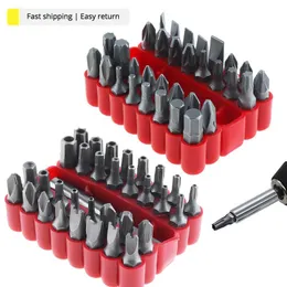 33pcs / lot Set di punte per cacciavite Kit di utensili manuali con punte esagonali Torx Hex Pozidriv con intaglio Phillips Special Screw Driver 220428