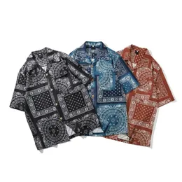 Bandana Shirt Men Streetwear Paisley S Hip Hop Casual Short Sleeve Beach Mężczyzna ubrania Harajuku Summer 220321