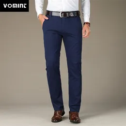 VOMINT Mens Pants Cotton Pants Straight 4 color Plus size pant suit 42 44 Plus velvet High Quality Stretch male man long 201128