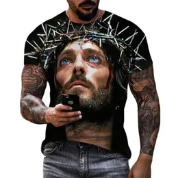 Jesus Christ 3D Print T Shirts Men Women Summer Fashion Casual Short Sleeve Cool T Shirt Harajuku Streetwear Oversized Tops 6XL 220712