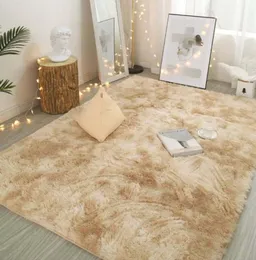 Mattor fluffiga mattor tie-färgade mattor golvmattor för sovrum vardagsrum sovsal hem ljus varmt matta hall matcarpets mattor carpets