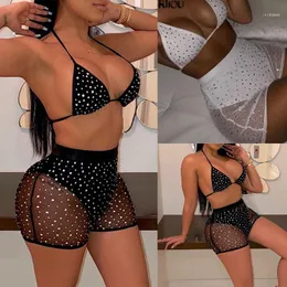 Biquíni de banho feminina Set Sexy ombro One Piece Swimsuit 2022 Off Mesh Patchwork Push-Up Body-Up Bathing Suit Monokini