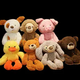 Cm Big Head Animals Doll Small Fluffy Monkey Lop Bear Dog Pig Duck Cat Soft Cuddle Comforting Cuddles hanmolf Wholesale J220704