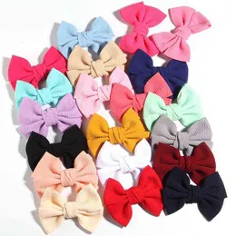 10PCS 11CM 4.3" Big Hot Sell Seersucker Waffle Hair Bows For Hair Accessories Bow Knot Boutique For Kids Girls Head Wear AA220323