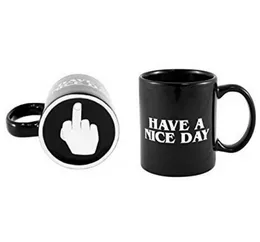 Creative Have a Nice Day Coffee Mug Middle Finger Funny Cup for Coffee Milk Tea Cups Novelty Gifts