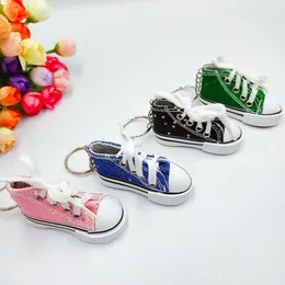 9 Colors Creative 75MM Glitter Gold Pink Canvas Shoes Keychains Bulk Keychain Pendants Handmade Small Fashion Accessories Gift