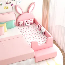 Kinderen bedden moderne kinderen slaapkamer meubels jongen meisje kind tweepersoonsbed ondersteuning aanpassing lange konijn oren zijn verkrijgbaar in meerdere kleuren