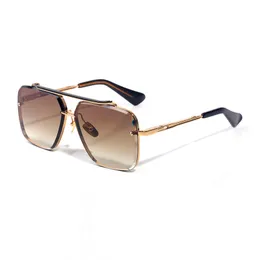 Designer Mach Six Sunglasses For Men Women Fashion Show gemaakt in Italiaanse metalen vierkante frames Hot Damen Sonnenbrille Fur Herren Maat 52 21 140 mm