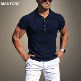 Summer Polo Men koszule krótkie rękawy męskie bluzki biznesowe Męskie Casual Slim Fit Solid Men S Odzież 5xl 220714